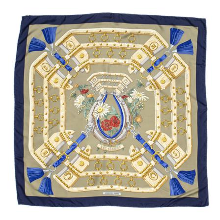 Hermès Vintage, Pre-owned Scarf Blauw, Dames, Maat:ONE Size