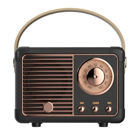Retro Bluetooth -kaiutin, Vintage FM -radio klassisella tyylillä, Suuri äänenvoimakkuus, Bluetooth 5.0 langaton yhteys, Tukee TF-korttia