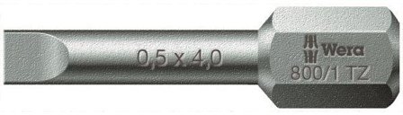 Wera 800/1 TZ Bits 25 mm, 1/4" sexkantfäste Spetsbredd: 5,5 mm, Borra & mejsla