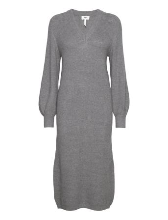 Objmalena L/S Knit Dress Knælang Kjole Grå Object