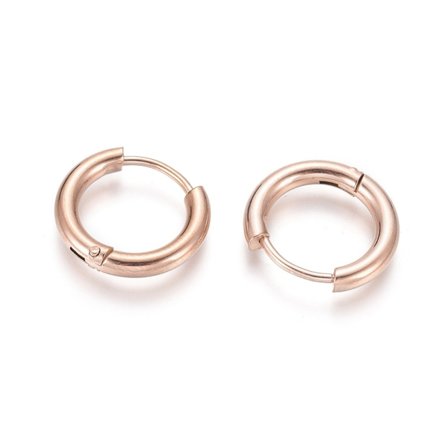 1 par 12-13 mm bøjleøreringe i forgyldt 316L stål