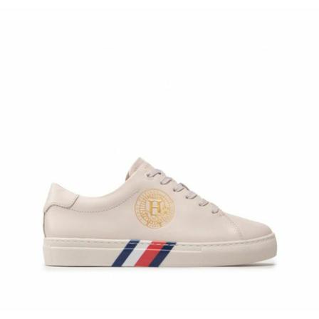 Tommy Hilfiger Sneakers Elevated Th Crest , Wit , Dames , Maat: 37 EU