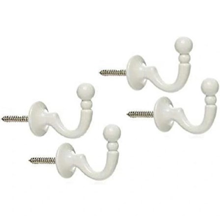 4-pakning Gardinomtag Kroker U Kuleende Gardinholdere Kraftige Gardinbånd Tau Krok Dørvegg Kleskroker Henger