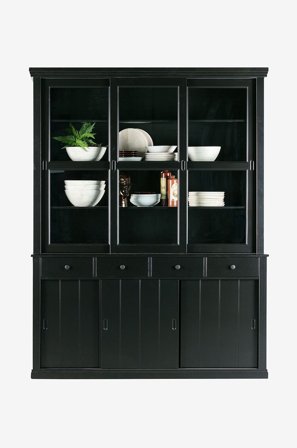 WOOOD - Vitrineskab Lagos, H214xB166xD48 - Sort - Skabe - Fra Homeroom