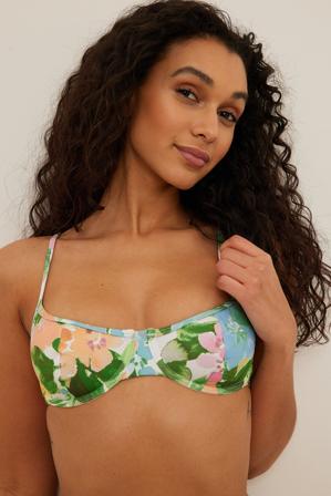 NA-KD Swimwear Haut de bikini à balconnet recyclé - Bikinis - Flower - EU 70C