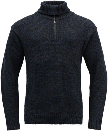 Devold Unisex Nansen Sweater Zip Neck Dark Blue Melange