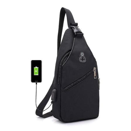 Multi Pocket axelväska för män (svart)