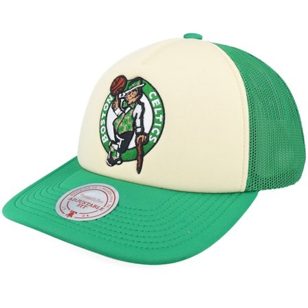 Mitchell & Ness - Boston Celtics Vintage Block Cream/Green Trucker Trucker Green Cap - NBA @ Hatstore