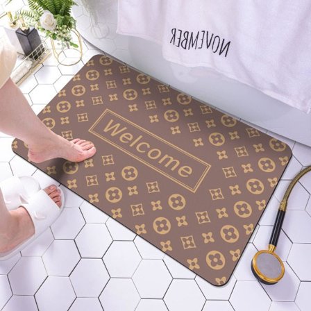 IC Badmatta, modern lyxig kiselgur Superabsorberande Snabbtorkande brun badmatta Halkfri, tunna badrumsmattor Passar under badmattor, 16x24