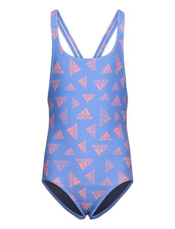 Logo Swimsuit Badedrakt Badetøy Blå Adidas Performance*Betinget Tilbud