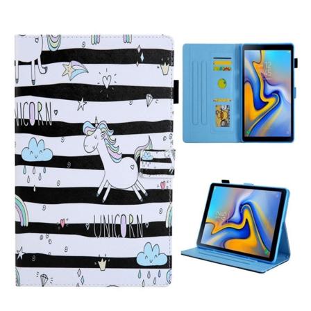 Samsung Galaxy Tab S5e mønstret og flervinklet lædercover - enhjørninger Multicolor