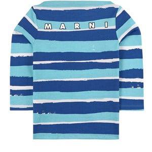 Kids - Marni Blue Striped Print Long Sleeve T-Shirt - Tops - 12 years - Blue