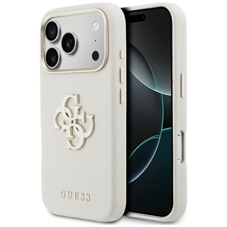 Guess FW Resin Logo-fodral för iPhone 17 Pro - Beige