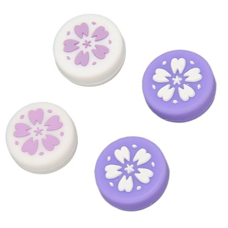 4 stk. tommelgrephetter for Switch, myk silikon, forhindrer skli, erstatningsjoystickhetter, tommelpinnehetter for Switch Lite, lilla