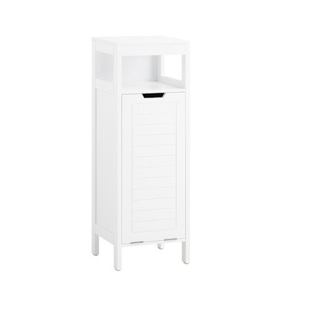 SoBuy Lavt badeværelsesskab med 1 hylde i hvid 30x30x89cm, funktionel BZR122-W