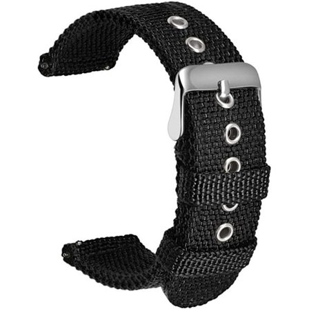 Svart nylonklockarmband av hög kvalitet, militär klockarmband -