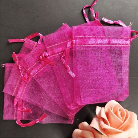 25/50 st/lot Vit dragsko Organzapåsar&små påsar Smyckespaketpåsar Julbröllopsförpackning Presentpåsar 5z
