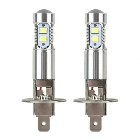 2x H1 LED-frontlyspærer Konverteringssett Fjernlys Nærlys Tåkelys 100W 6000K
