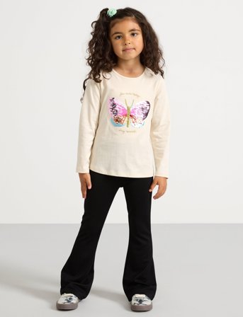 Lindex Leggings Flare Punto Quality - Black - 104