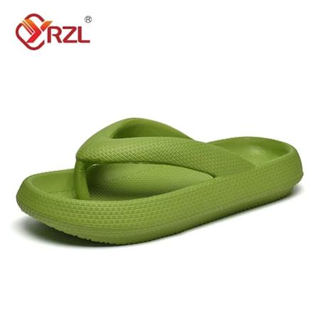 Yrzl Flip Flops Mænd Blød Sål Platform 2024 Sommerstrand Ikke Slip Kvinder Tøfler Coulpel Tyk Sol Badrum Slida Sandaler Green 46-47
