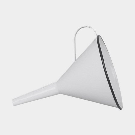 Mini funnel Strömshaga Olle, white sheet metal, Ø100 x 140 mm