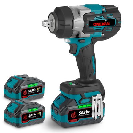 2100 Nm mutterdragare, 1/2" borstlös sladdlös mutterdragare Lämplig för stora lastbilar, containertransporter med 2 batterier