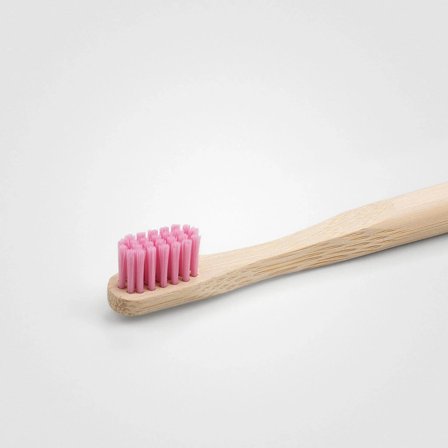 Sustainable Bamboo Toothbrush, Pink Eco-Friendly Toothbrush for Kids