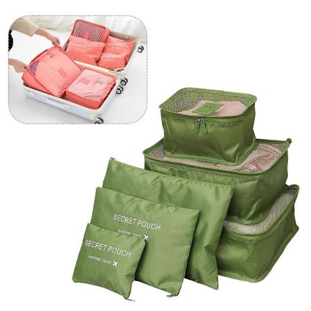 6 stk. Organiserposer Rejse Rejsebagagepose Vandafvisende Rejse Opbevaringspose Vandafvisende Rejsepakningsorganiser