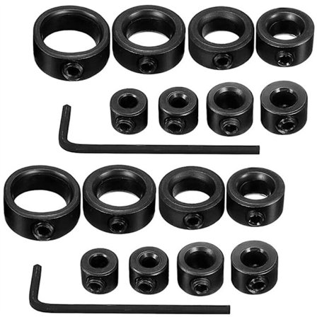 8 stk. bor dybde begrænsning krave ringe, justerbar dyvel positioneringslokalisator dorn chuck til ensartet boring