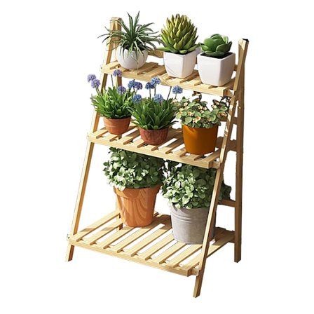 Bambu Flower Stand Pot Display Hylla Vikbar Multi Tier Plant Organizer Rack för vardagsrummet Balkong