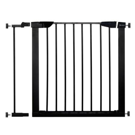 Baby børnesikkerhedslåge til trappedøre - SPRINGOS - 75-89 cm - Metal + plastik - Sort Svart