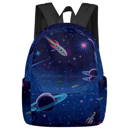 Yttre rymden Tecknad Söt rymdskepp Rocket Ryggsäckar Anpassade Student Skolväskor Laptop Ryggsäck Män Kvinnor Kvinnliga Resor style 6