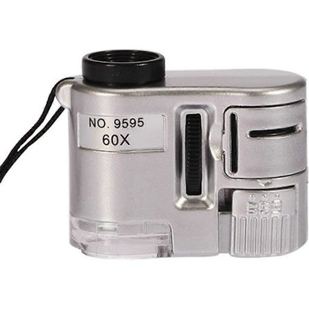 Håndholdt forstørrelsesglass 60X Mini Mikroskop UV Lampe Valutadetektor Forstørrelsesglass LED Lys Tekstil Smykker Optiske Mynter Valuta