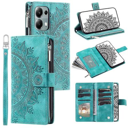 Stil 006 för Xiaomi 14T Telefonfodral Mandala Blommönster PU Läder Dragkedja Plånbok Stativfodral - Mi