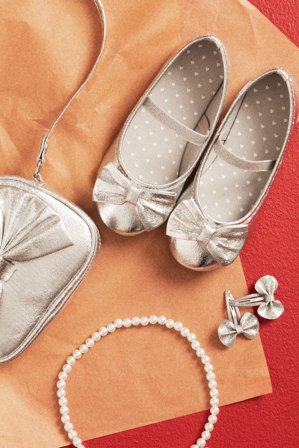 Kappahl | Ballerinasko med sløyfe | Sølv