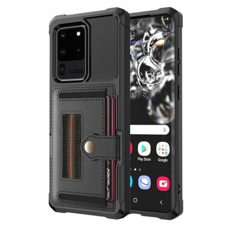Effektfullt Skal med Korthållare - Samsung Galaxy S20 Ultra Svart