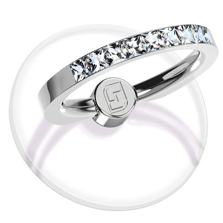 Transparent Telefonringhållare 2 Stycken med Diamant, Fingergrepp 360° Rotation Kompatibel med De Flesta Mobiltelefoner, Surfplattor och Fodral (