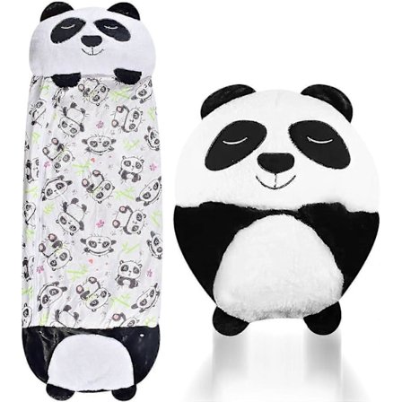 2-i-1 Sovepose til Børn, Udendørs Sovepose, Camping Sovepose, Koselegetøj Sovepose Med Pude, 160 X 60 Cm