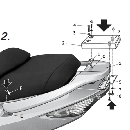 Boxträger Shad Top Master Für Scooter / Moped - Kymco Xciting 500 2005-2015