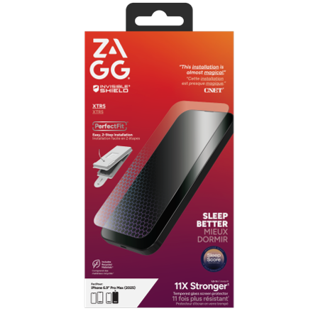 ZAGG Invisibleshield Glass XTR5 Graphene skärmskydd med blåljusfilter för iPhone 17 Pro Max
