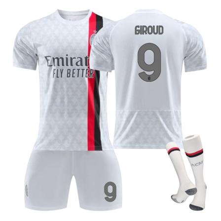 23-24 sæson AC Milan udebanetrøje nr. 9 Giroud nr. 11 Ibrahimovic fodbolddragt NO.9 GIROUD M
