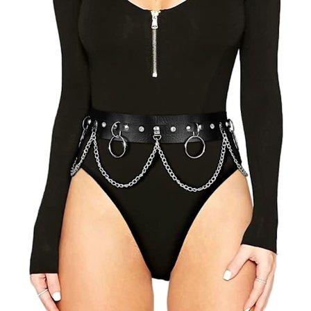 Punk Svart Midjekedja Bälte Dam Rave Body Goth Accessoarer - hög kvalitet