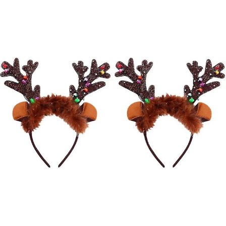 2 stk. LED lysende reinsdyrgevir pannebånd glød