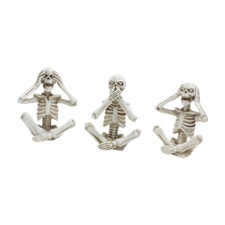 3x Mini Skjelettfigurer Skumle Halloween-dekorasjoner for Bokylle Kontor