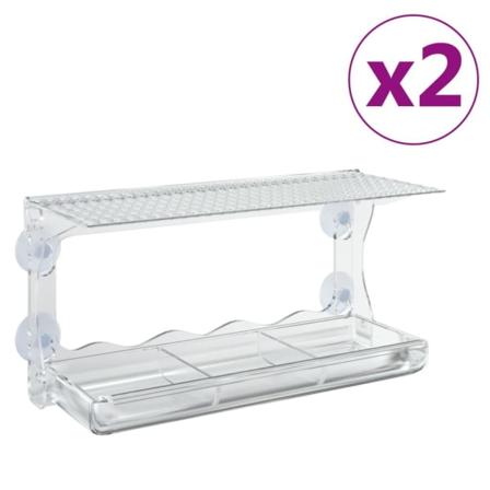 Vidaxl Fågelmatare För Fönster 2 St Akryl 30x12x15 Cm Transparent