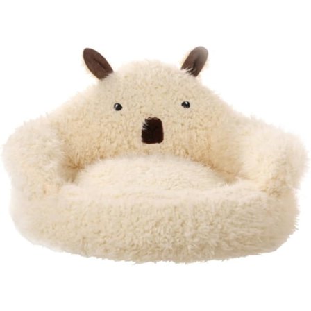 Kølemåtte til katte, alpaka-kattesand, vintervarm seng med plysdyne, skridsikker bund, plyssemåtte til katte, beige, 40 cm