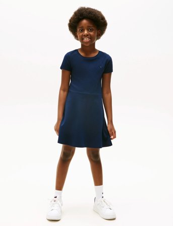 Tommy Hilfiger Essential Skater Dress Ss - Navy - 128