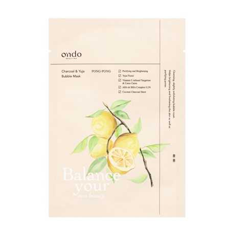Ondo Beauty Mask Charcoal & Yuja Bubble 25ml - Maschera Purificante viso