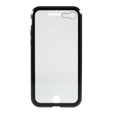 Magnetisk Metal Skal Med Härdat Glas Iphone 7/8/se 2020 - Svart Svart