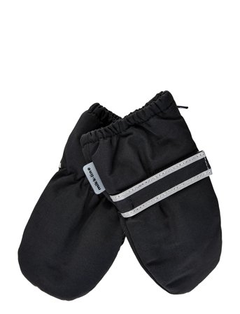 Nylon Baby Mittens W. Zip Black Mikk-line